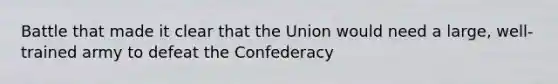 Battle that made it clear that the Union would need a large, well-trained army to defeat the Confederacy