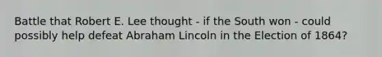 Battle that Robert E. Lee thought - if the South won - could possibly help defeat Abraham Lincoln in the Election of 1864?