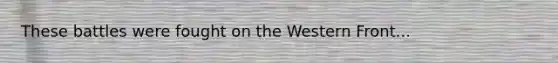 These battles were fought on the Western Front...