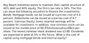 Bay Beach Industries wants to maintain their capital structure of 40% debt and 60% equity. The firm's tax rate is 34%. The firm can issue the following securities to finance the investments: Bonds: Mortgage bonds can be issued at a pre-tax cost of 8.4 percent. Debentures can be issued at a pre-tax cost of 6.7 percent. Common Equity: Some retained earnings will be available for investment. In addition, new common stock can be issued at the market price of 50. Flotation costs will be4 per share. The recent common stock dividend was 3.88. Dividends are expected to grow at 5% in the future. What is the cost of capital using mortgage bonds and internal equity?