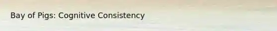 Bay of Pigs: Cognitive Consistency