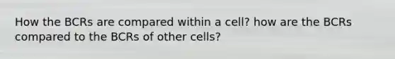 How the BCRs are compared within a cell? how are the BCRs compared to the BCRs of other cells?