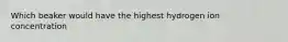 Which beaker would have the highest hydrogen ion concentration