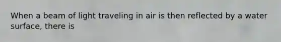 When a beam of light traveling in air is then reflected by a water surface, there is