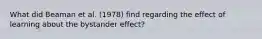 What did Beaman et al. (1978) find regarding the effect of learning about the bystander effect?