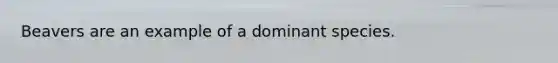 Beavers are an example of a dominant species.