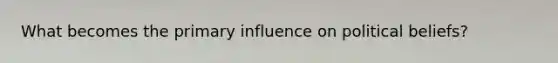 What becomes the primary influence on political beliefs?