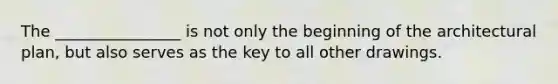 The ________________ is not only the beginning of the architectural plan, but also serves as the key to all other drawings.