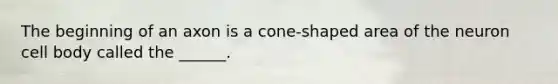 The beginning of an axon is a cone-shaped area of the neuron cell body called the ______.