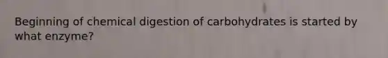 Beginning of chemical digestion of carbohydrates is started by what enzyme?