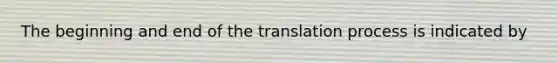 The beginning and end of the translation process is indicated by