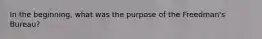 In the beginning, what was the purpose of the Freedman's Bureau?