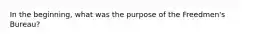 In the beginning, what was the purpose of the Freedmen's Bureau?