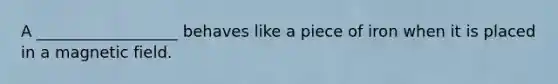 A __________________ behaves like a piece of iron when it is placed in a magnetic field.