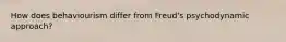 How does behaviourism differ from Freud's psychodynamic approach?