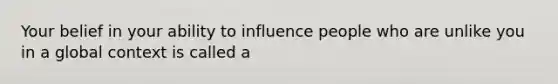 Your belief in your ability to influence people who are unlike you in a global context is called a