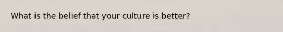 What is the belief that your culture is better?