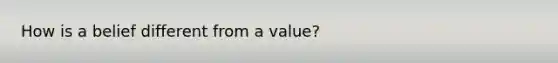 How is a belief different from a value?