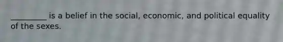 _________ is a belief in the social, economic, and political equality of the sexes.