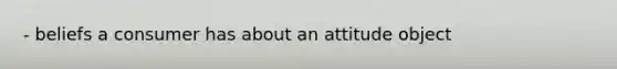 - beliefs a consumer has about an attitude object