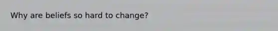 Why are beliefs so hard to change?