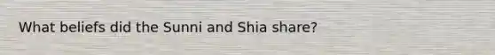 What beliefs did the Sunni and Shia share?