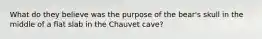 What do they believe was the purpose of the bear's skull in the middle of a flat slab in the Chauvet cave?