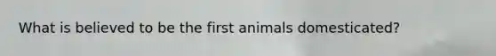 What is believed to be the first animals domesticated?