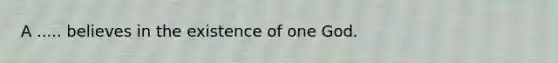 A ..... believes in the existence of one God.