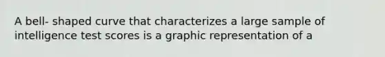 A bell- shaped curve that characterizes a large sample of intelligence test scores is a graphic representation of a