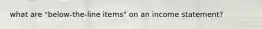 what are "below-the-line items" on an income statement?