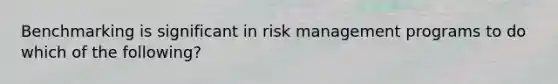 Benchmarking is significant in risk management programs to do which of the following?