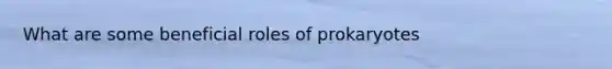 What are some beneficial roles of prokaryotes