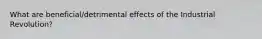 What are beneficial/detrimental effects of the Industrial Revolution?