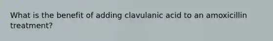 What is the benefit of adding clavulanic acid to an amoxicillin treatment?