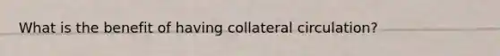 What is the benefit of having collateral circulation?