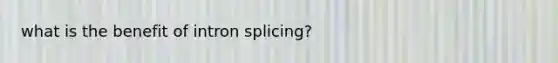 what is the benefit of intron splicing?