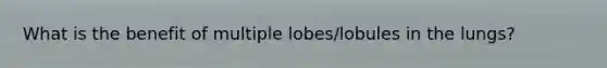 What is the benefit of multiple lobes/lobules in the lungs?