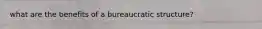what are the benefits of a bureaucratic structure?