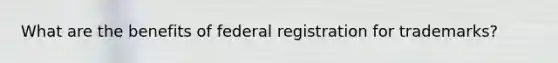 What are the benefits of federal registration for trademarks?