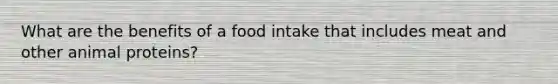 What are the benefits of a food intake that includes meat and other animal proteins?