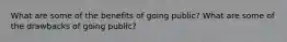 What are some of the benefits of going public? What are some of the drawbacks of going public?