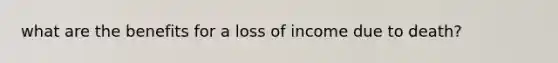 what are the benefits for a loss of income due to death?