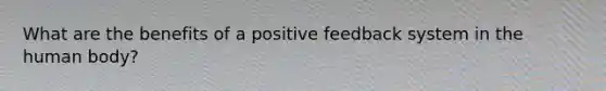 What are the benefits of a positive feedback system in the human body?