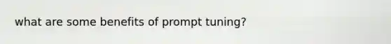 what are some benefits of prompt tuning?