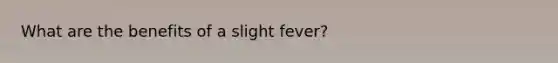 What are the benefits of a slight fever?