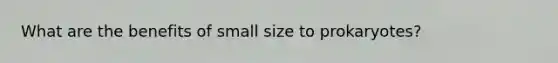 What are the benefits of small size to prokaryotes?