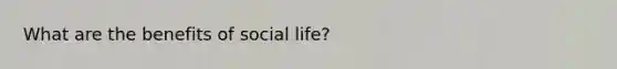 What are the benefits of social life?