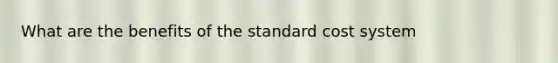 What are the benefits of the standard cost system