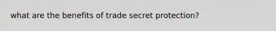 what are the benefits of trade secret protection?